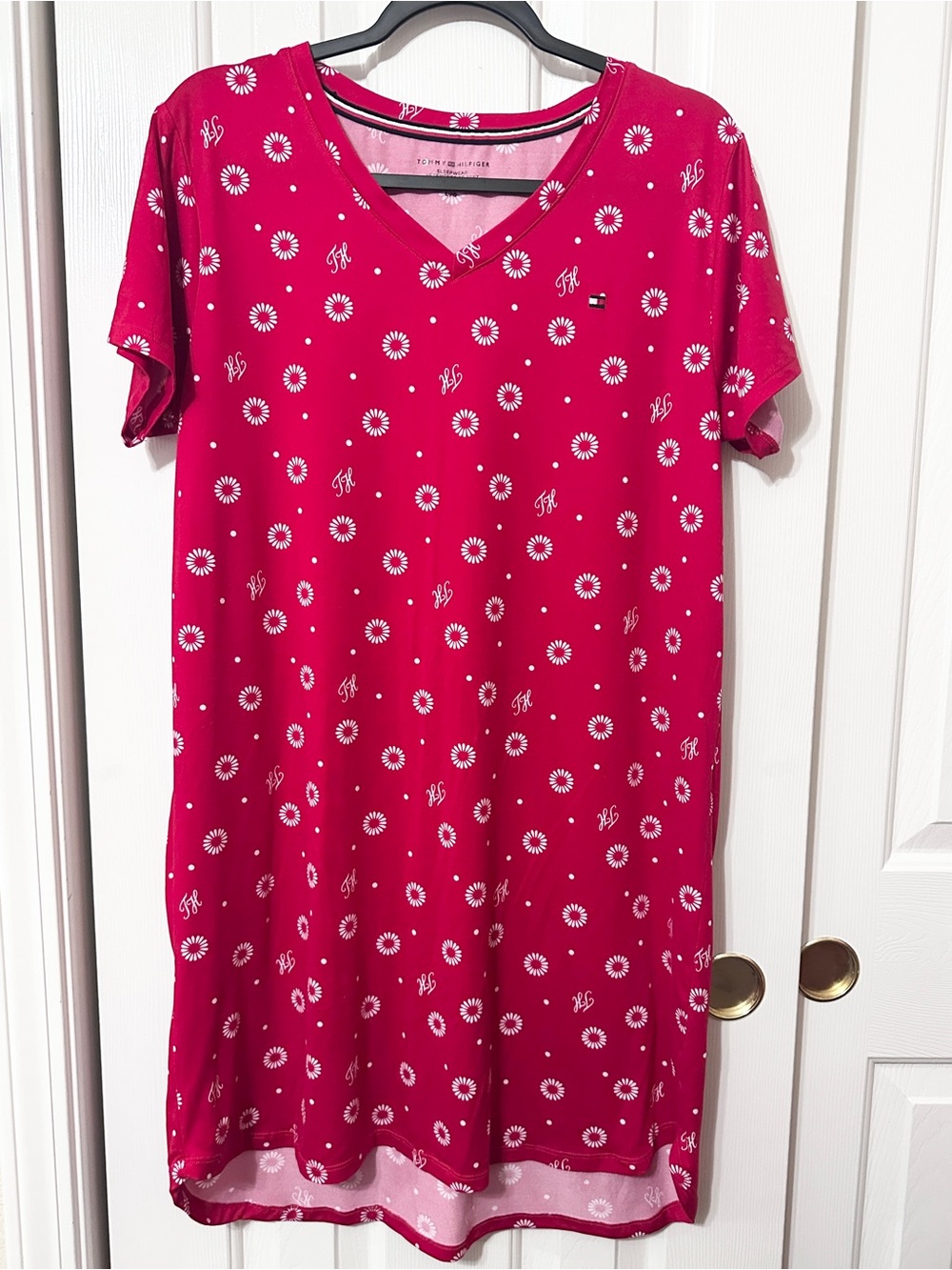 Tommy Hilfiger red Daisy Print Short Sleeve Nightshirt